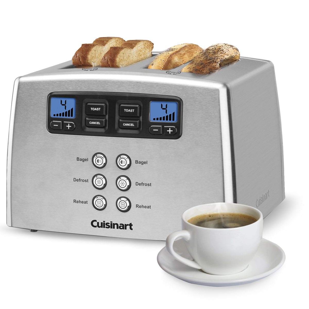 Countdown Lever-less 4-Slice Toaster | Cuisinart